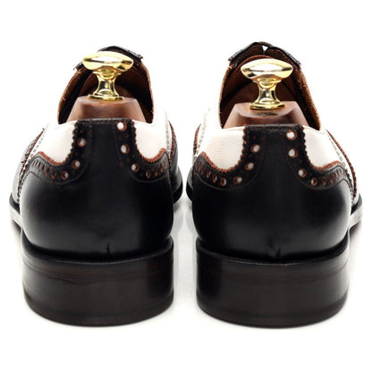 'Astaire' Black and White Leather Spectator Brogues UK 7.5
