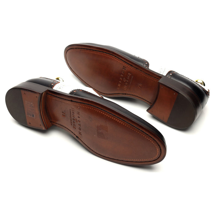 'Astaire' Black and White Leather Spectator Brogues UK 7.5