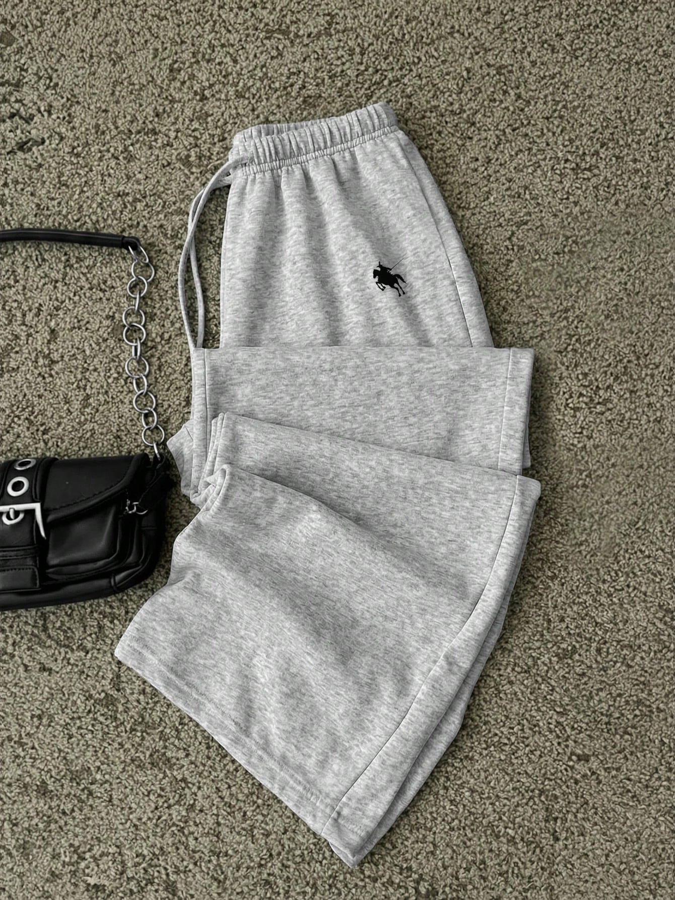 Attitoon Women's Casual Low-Waist Straight Leg Sweatpants, Gray Sweatpants, Casual, Y2K Style