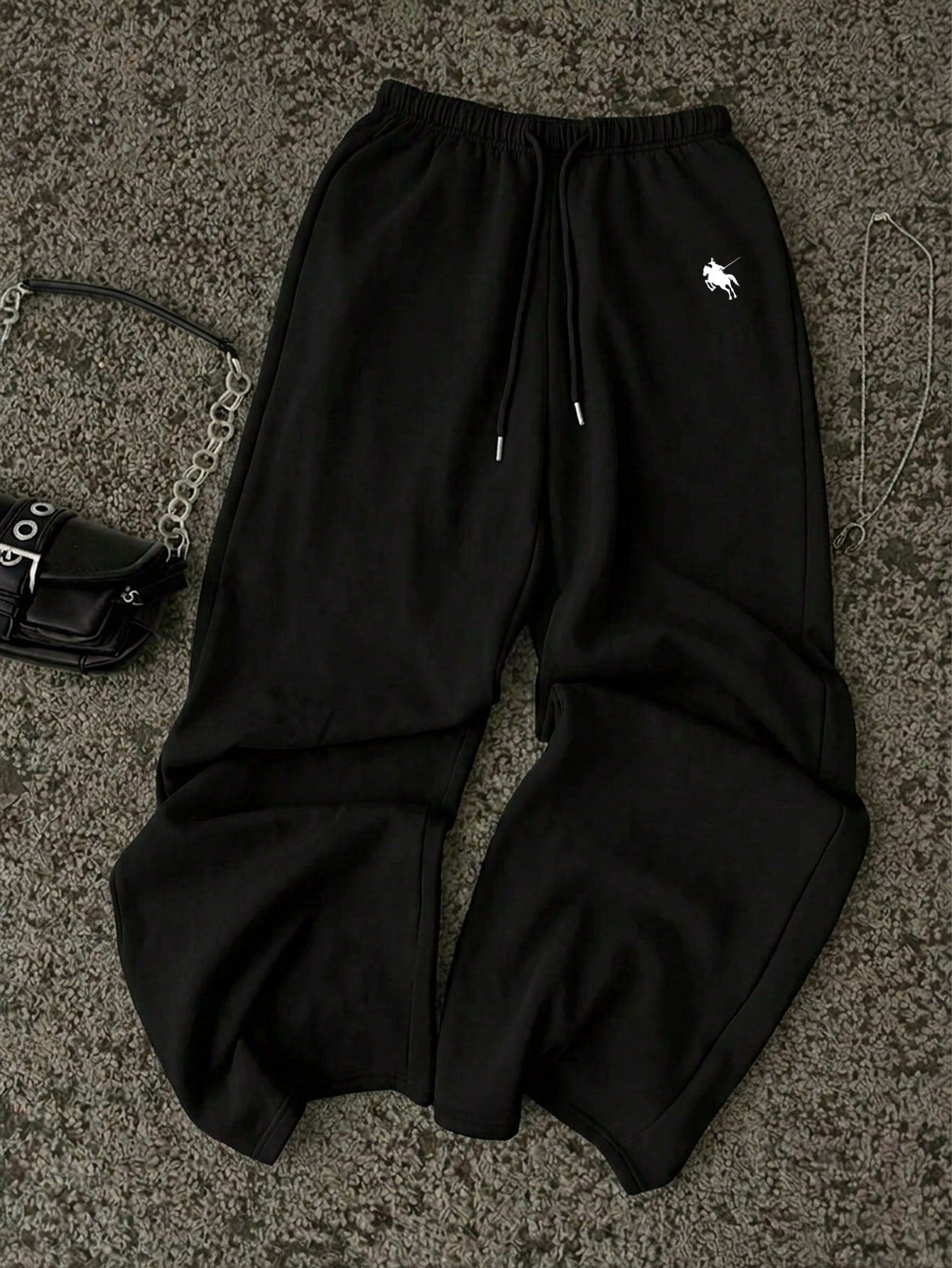 Attitoon Women's Casual Low-Waist Straight Leg Sweatpants, Gray Sweatpants, Casual, Y2K Style