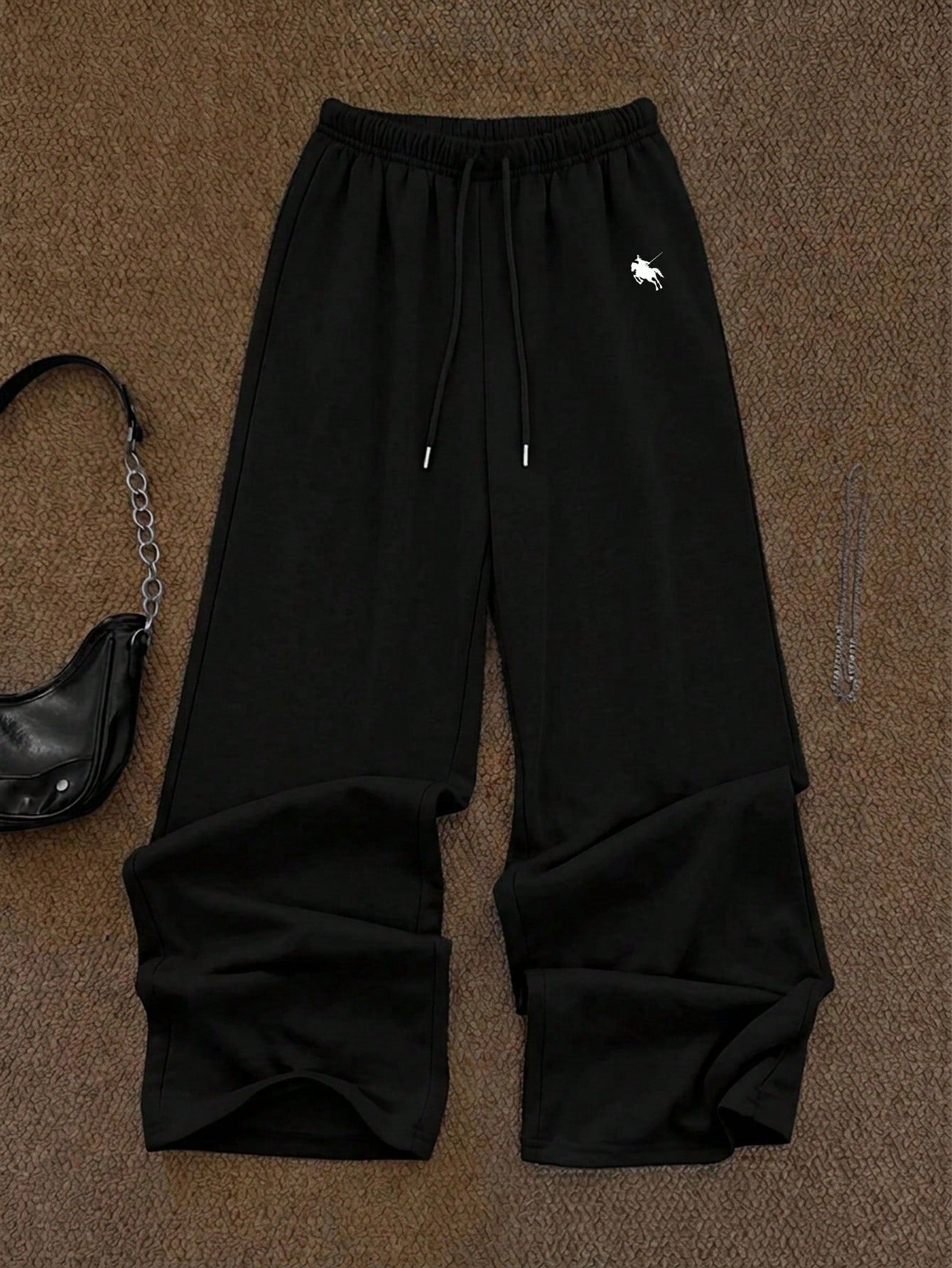 Attitoon Women's Casual Low-Waist Straight Leg Sweatpants, Gray Sweatpants, Casual, Y2K Style