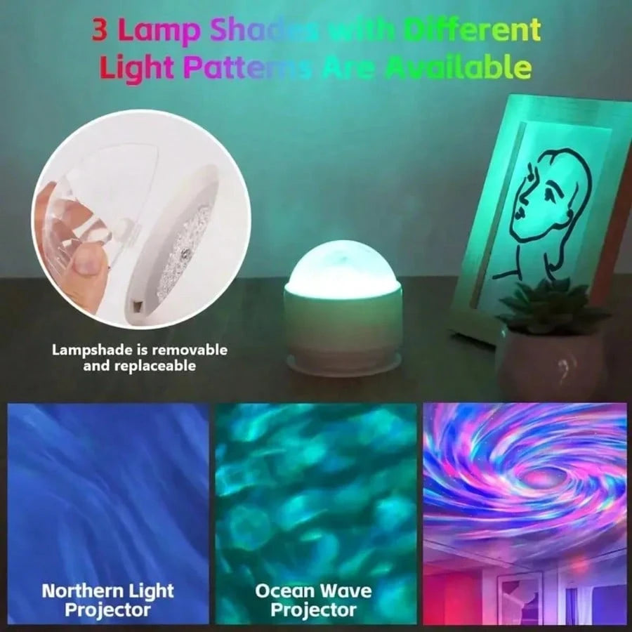 Aurora, Water Ripple, And Starry Sky Projector Lamp - USB-Rechargeable 16-Color LED Projector, Includes Remote Control; A Ceiling Light For Creating An Aurora Borealis Atmosphere, Ideal For Indoor Ove