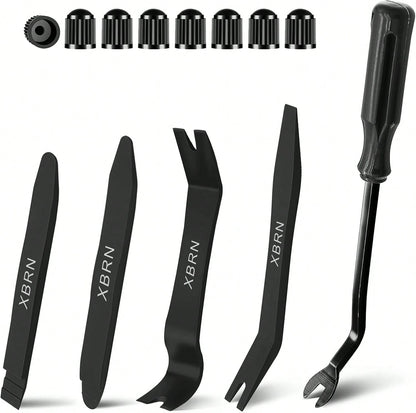 Auto Trim Removal Tool Kit,13 Pcs Car Panel Door Window Tools Kit,Auto Clip Fastener Remover Pry Tool Set-Black