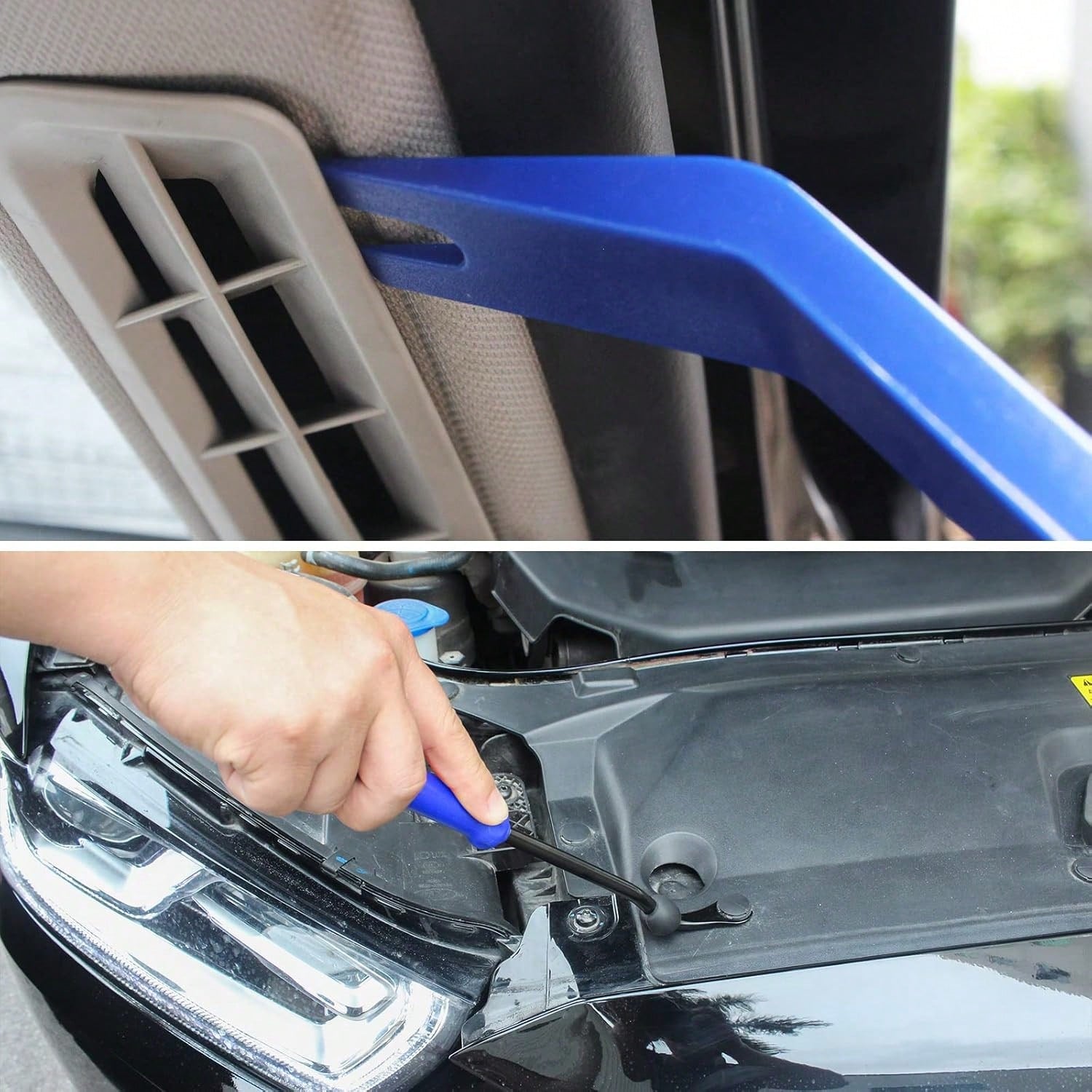 Auto Trim Removal Tool Kit, Wetado 15 Pcs Car Panel Door Window Tools Kit,Auto Clip Fastener Remover Pry Tool Set Blue