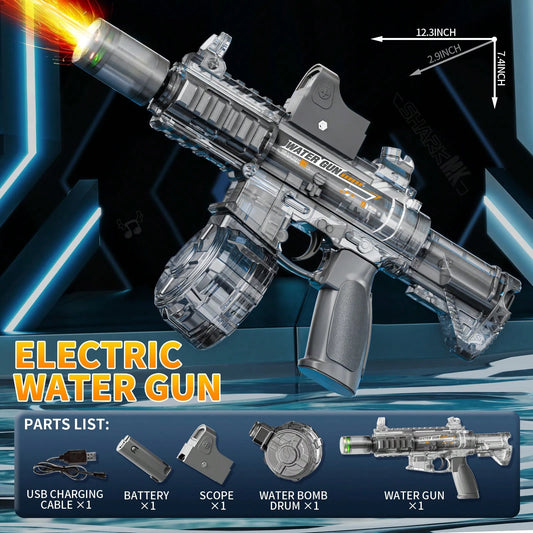 Automatic Electric Water Blaster Toy With Light Effects, High Capacity Summer Water Soaker Toy For Outdoor Backyard Swimming Pool Games, Gift For Boys Girls Adults