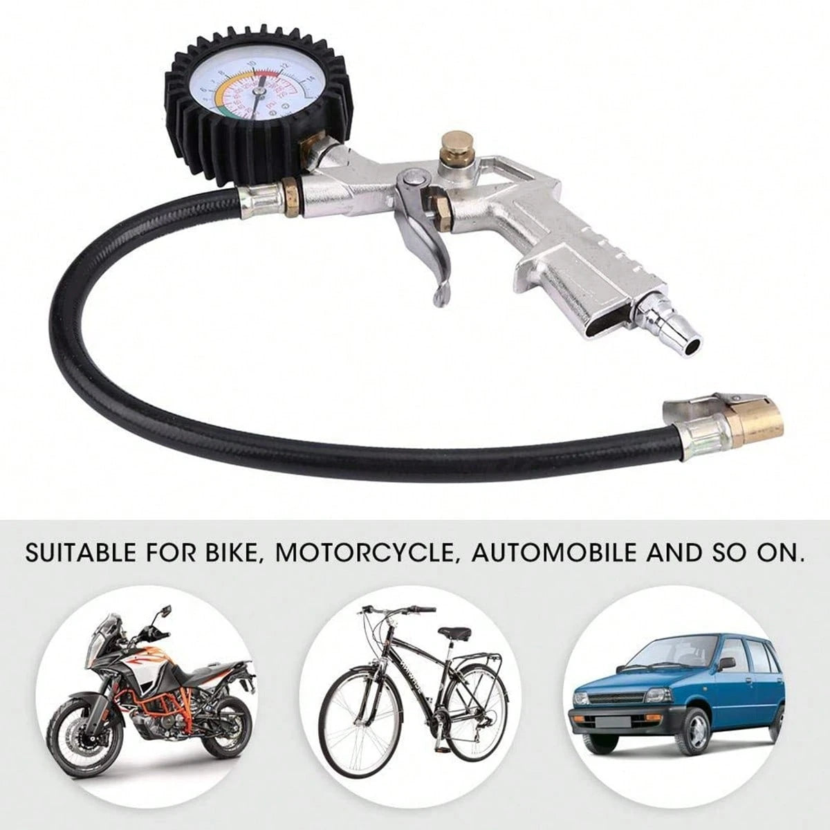 Automobile Tire Inflation Gauge, High-Precision Heavy-Duty Multifunctional Tire Pressure Gauge For Automobiles, Trucks, Motorcycles, And Compact Portable Automobile Tire Inflators, Suitable For Trucks