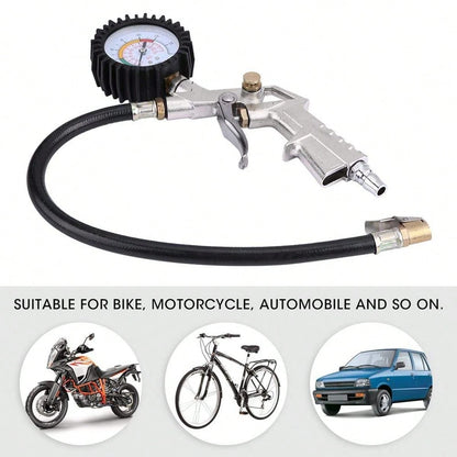 Automobile Tire Inflation Gauge, High-Precision Heavy-Duty Multifunctional Tire Pressure Gauge For Automobiles, Trucks, Motorcycles, And Compact Portable Automobile Tire Inflators, Suitable For Trucks