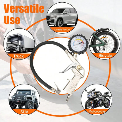Automobile Tire Inflation Gauge, High-Precision Heavy-Duty Multifunctional Tire Pressure Gauge For Automobiles, Trucks, Motorcycles, And Compact Portable Automobile Tire Inflators, Suitable For Trucks