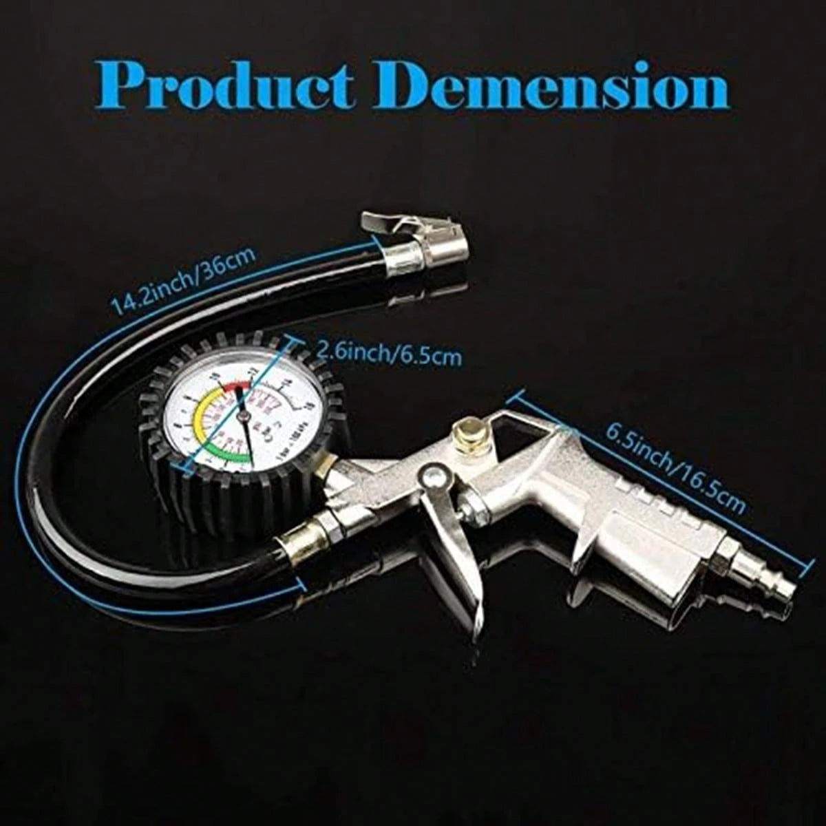 Automobile Tire Inflation Gauge, High-Precision Heavy-Duty Multifunctional Tire Pressure Gauge For Automobiles, Trucks, Motorcycles, And Compact Portable Automobile Tire Inflators, Suitable For Trucks