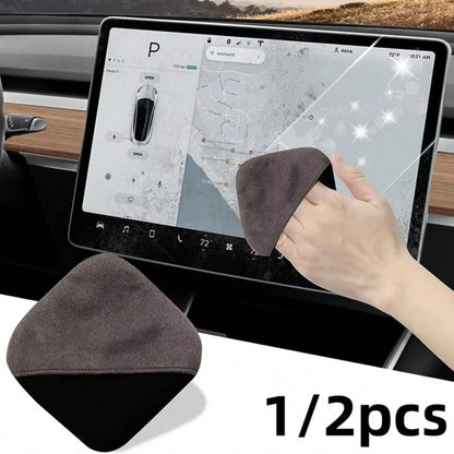 Automotive Screen Cleaner, Ultra-Fine Fiber Car Interior Accessories Cleaning Pad, Reusable Car Touch Screen Cleaning Cloth, Square Car Screen Cleaning Supplies, Ultra-Fine Fiber Cleaning Cloth For Ca