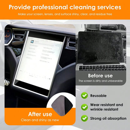 Automotive Screen Cleaner, Ultra-Fine Fiber Car Interior Accessories Cleaning Pad, Reusable Car Touch Screen Cleaning Cloth, Square Car Screen Cleaning Supplies, Ultra-Fine Fiber Cleaning Cloth For Ca