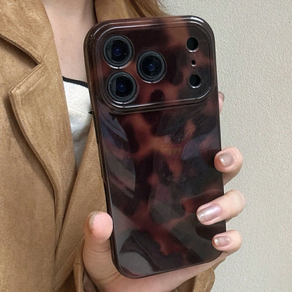Autumn/Winter Creative Amber Leopard Print Phone Case, Suitable For Apple 17 ProMax/16 ProMax/15 ProMax/14 Pro/13 Pro, Unisex Artistic Design