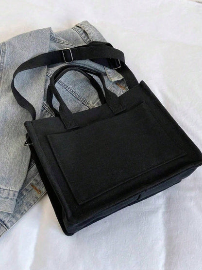 Autumn/Winter Fuzzy Corduroy Printed Practical Tote Bag, Shoulder Bag, Diaper Bag, Lunch Bag, Large Capacity Handbag, Briefcase