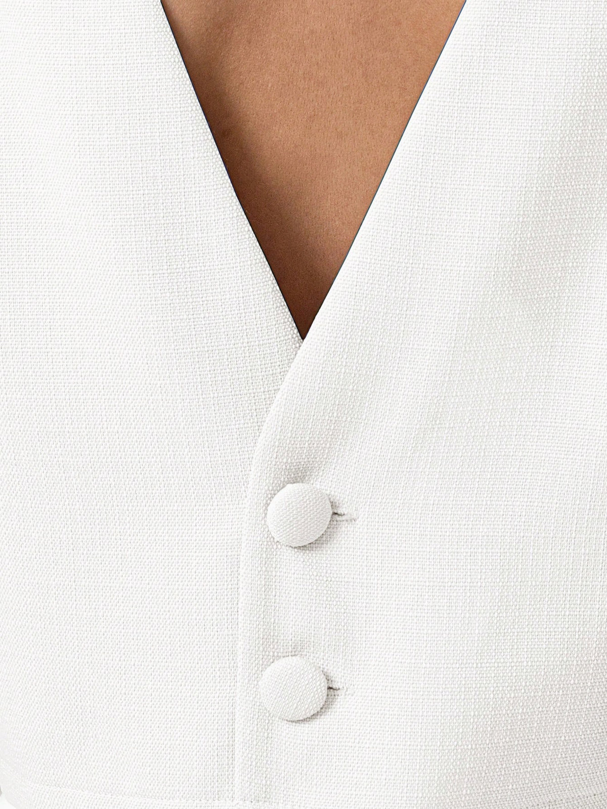 Aveloria Modichic Women's White Summer Casual Elegant Office Blazer,Sophisticated Vintage Textured Fabric Lapel Collar Backless Design,Short Sleeve Waist Cinched Slim
