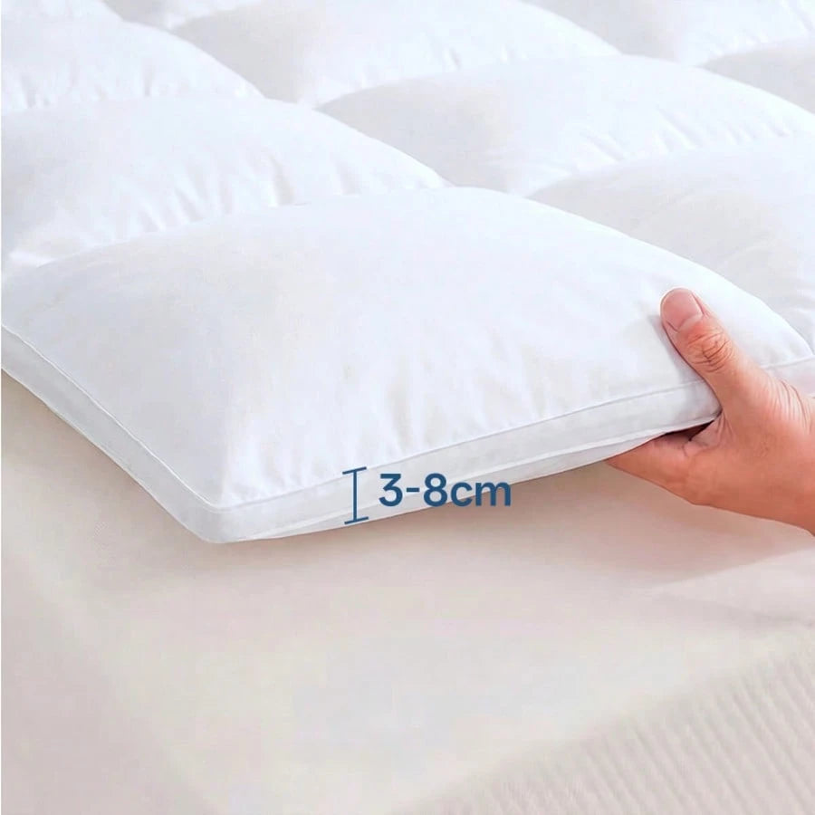 AVXLRQ Extra-Thick Mattress Cover With Cushioning Layer- Spill-Proof & Stain-Resistant Bed Topper, Machine Washable Breathable Suitable For Bedrooms, Dorm Beds, Rooms, Care- Fit For All Mattresses,M