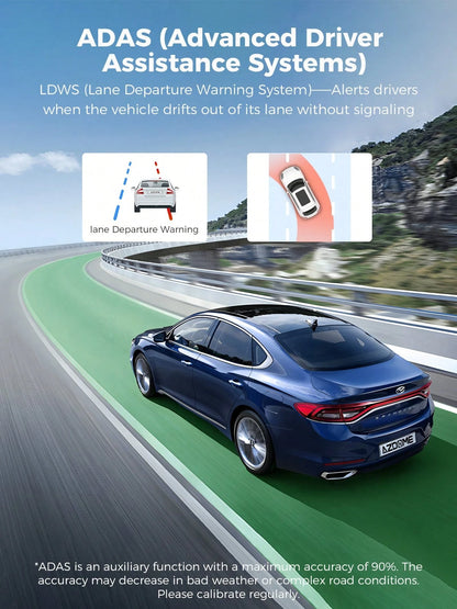 Azdome Dual Dash Cam Front And Rear, 3 Inch Screen FHD Dash Camera For Cars, Free 64GB Card, Built-In ADAS G-Sensor, WDR Night Vision, Waterproof Backup Camera, Park Monitor