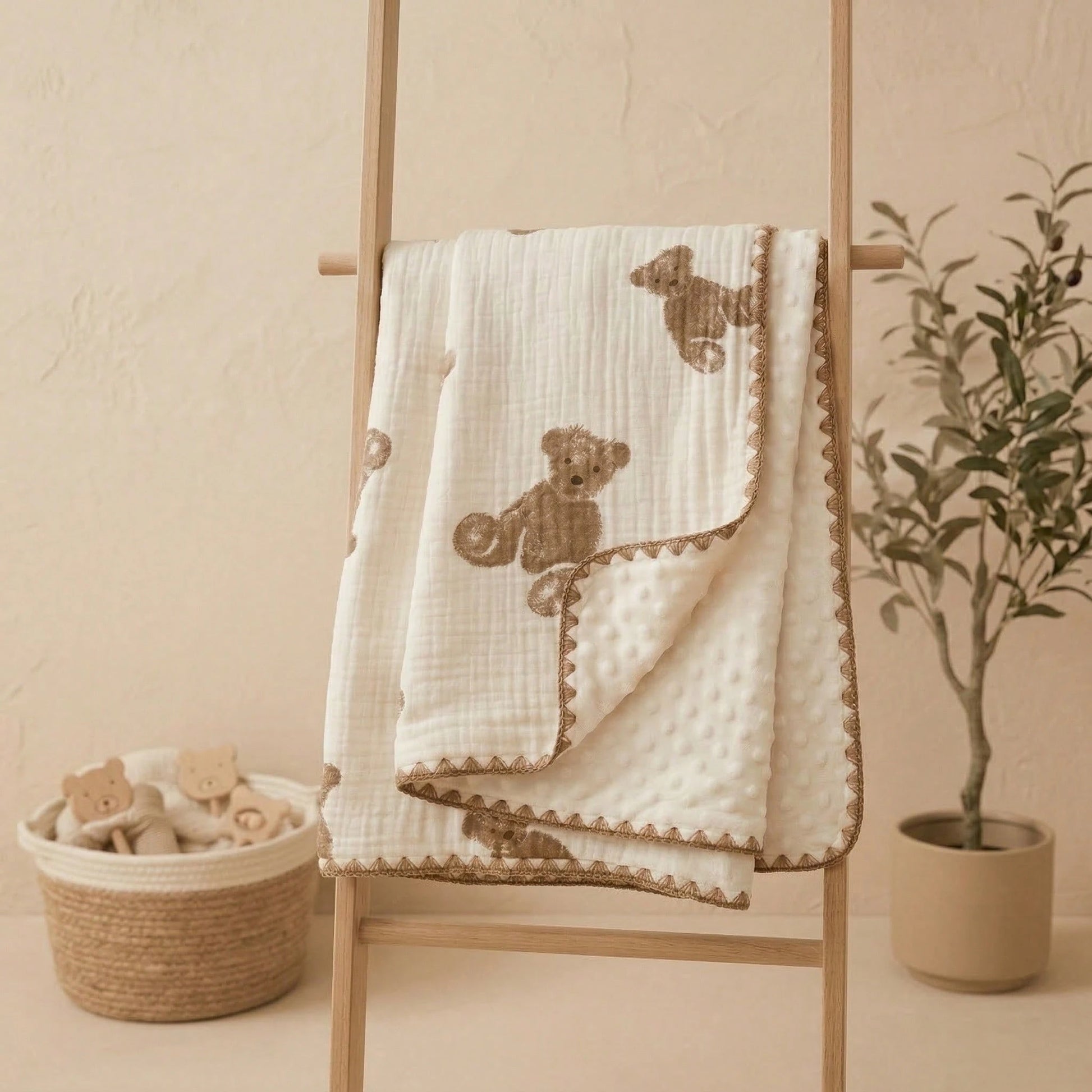 Baby Blanket For Boys Girls, Double Layer Soft Cotton Muslin Baby Blanket, 40" X 40" Lightweight Soft Crib Swaddle Blanket For Newborn Unisex