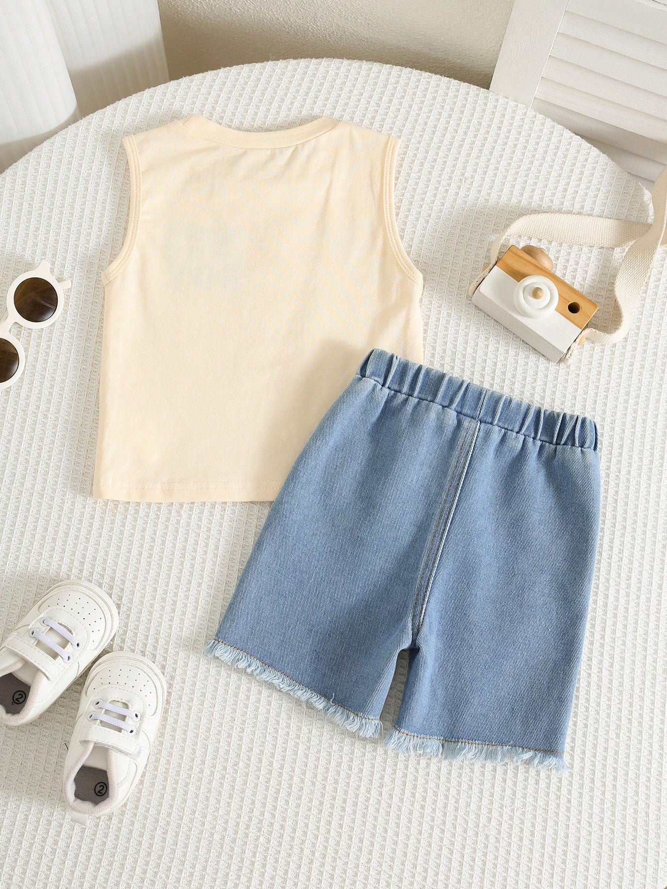 Baby Boy/Baby Boy 2pcs Spring/Summer Casual Cute Tank Top And Denim Shorts Set, Baby Boy Outfit Sets, Baby Boy Summer Clothes, Squishy, Jeans, Denim