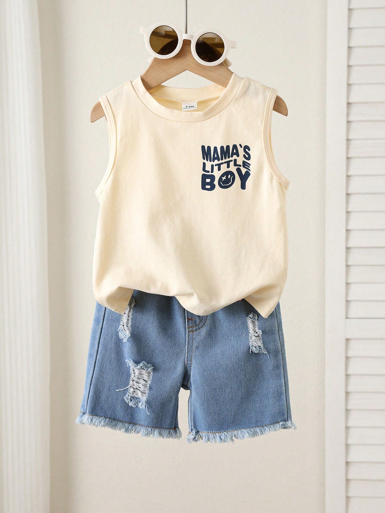 Baby Boy/Baby Boy 2pcs Spring/Summer Casual Cute Tank Top And Denim Shorts Set, Baby Boy Outfit Sets, Baby Boy Summer Clothes, Squishy, Jeans, Denim