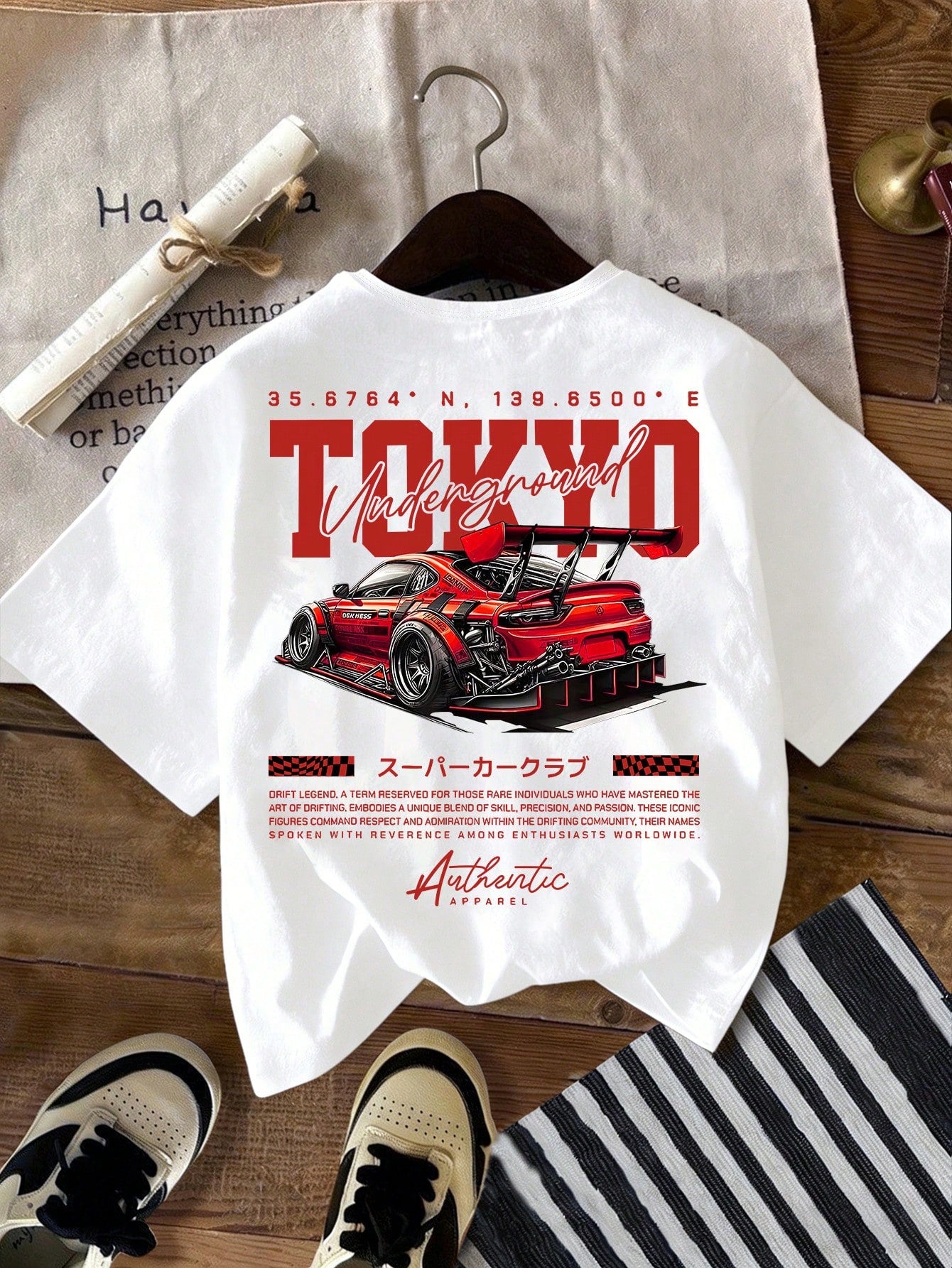 Baby Boy Casual Loose Comfortable Retro Car, Cartoon, Graffiti, English Letter Printed Short Sleeve Top, Suitable For Summer