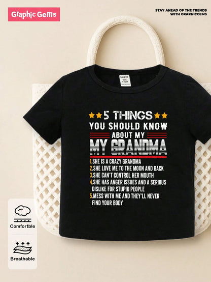 Baby Boy Casual Simple Letter Slogan Print Short Sleeve T-Shirt, Summer