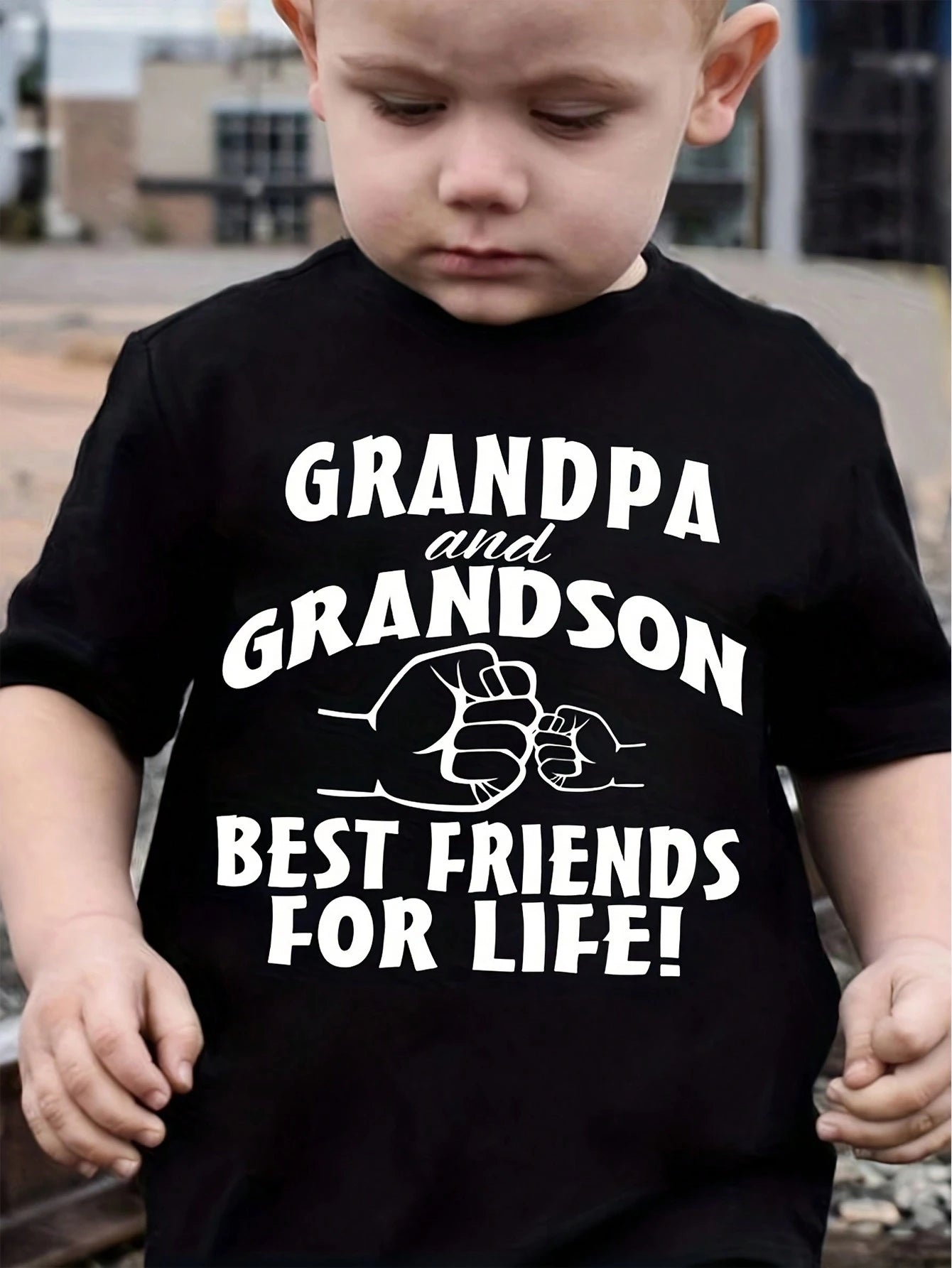 Baby Boy Casual Simple Letter Slogan Printed Short Sleeve T-Shirt, Summer