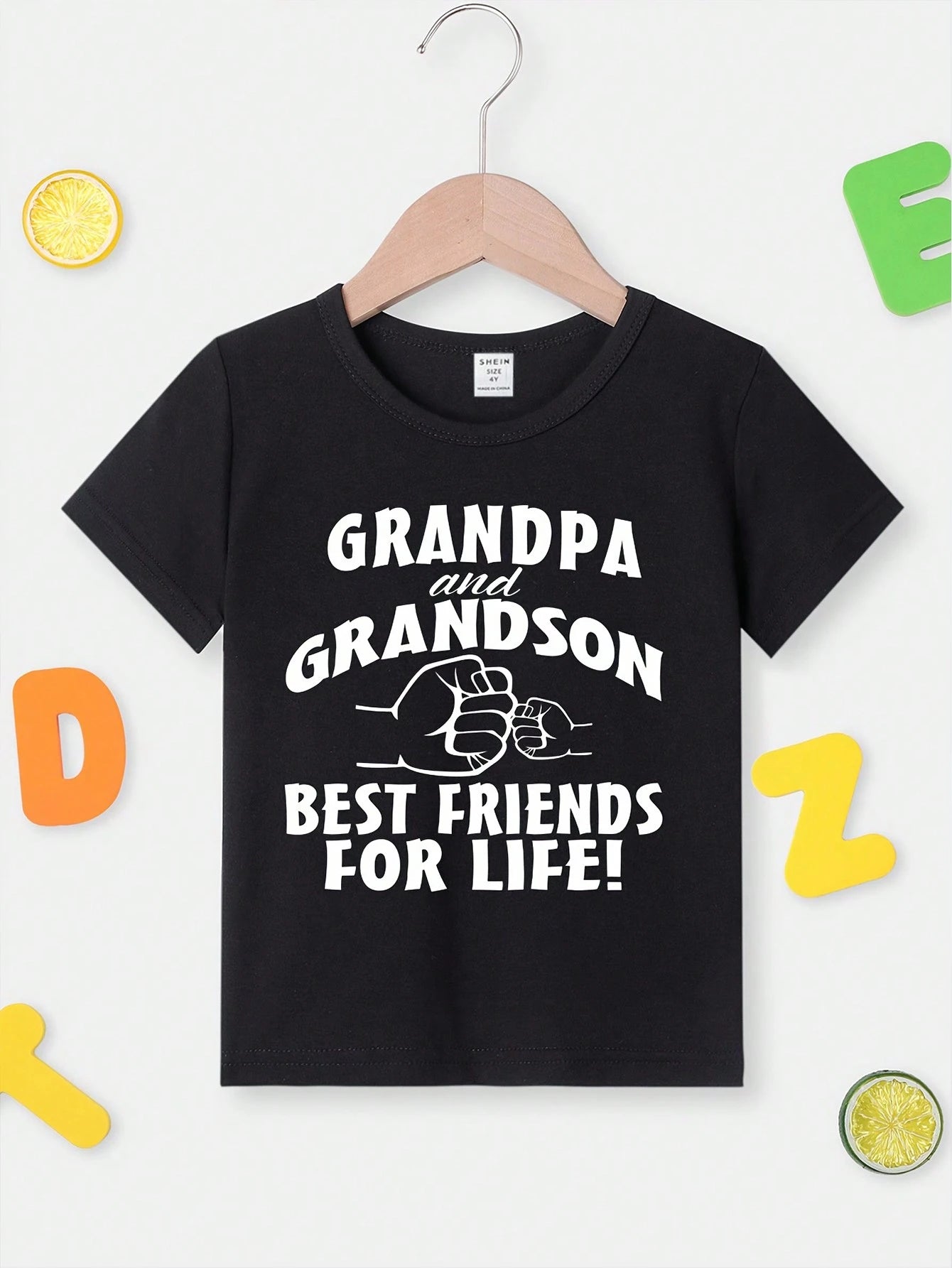 Baby Boy Casual Simple Letter Slogan Printed Short Sleeve T-Shirt, Summer