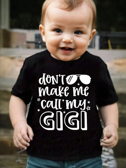 Baby Boy Funny Letter Print Short Sleeve T-Shirt, Summer