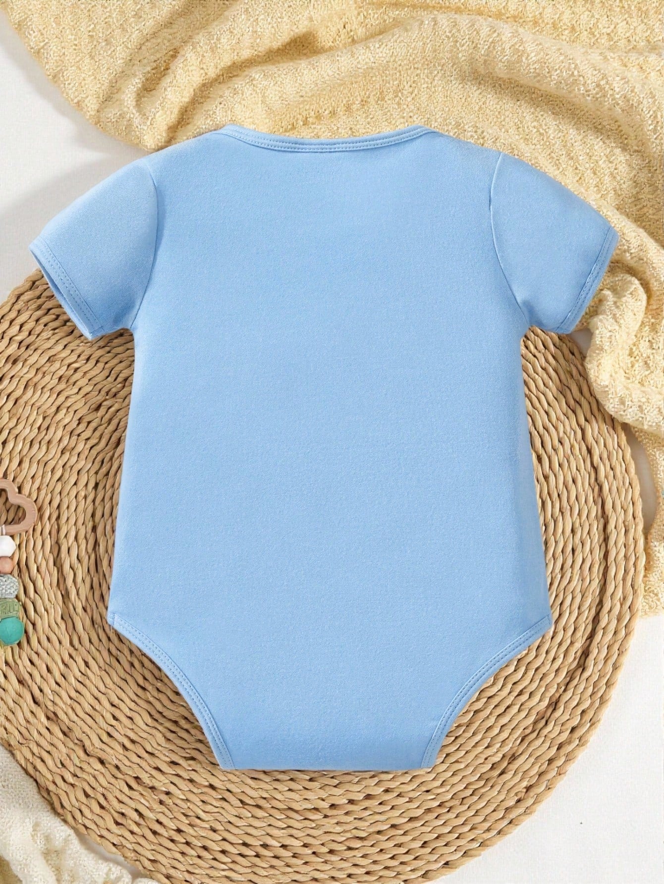 Baby Boy's Fun Slogan & Letter Print Short Sleeve Bodysuit