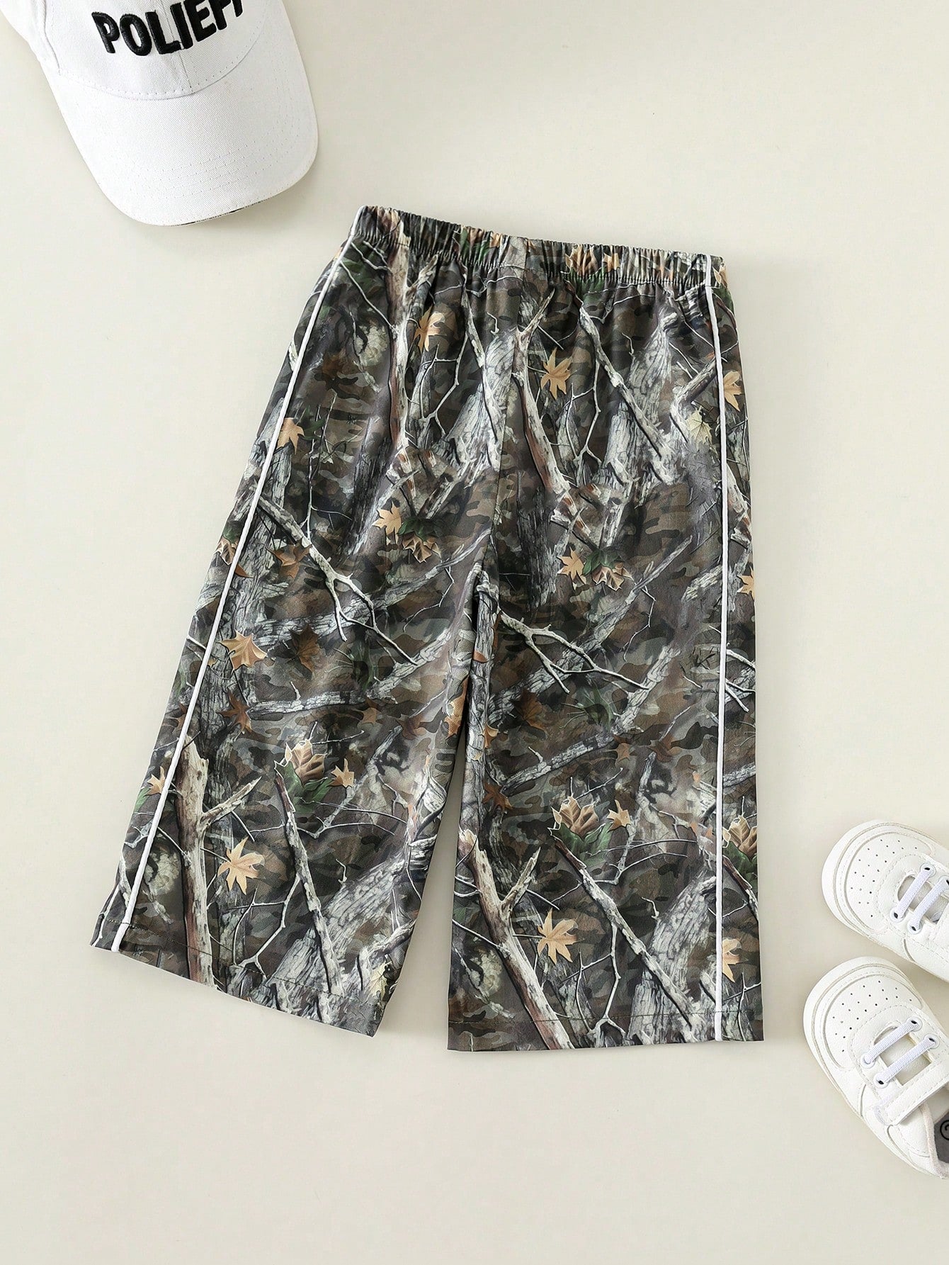 Baby Boy Summer Casual Street Camo Leaf Print Wide Leg Pants