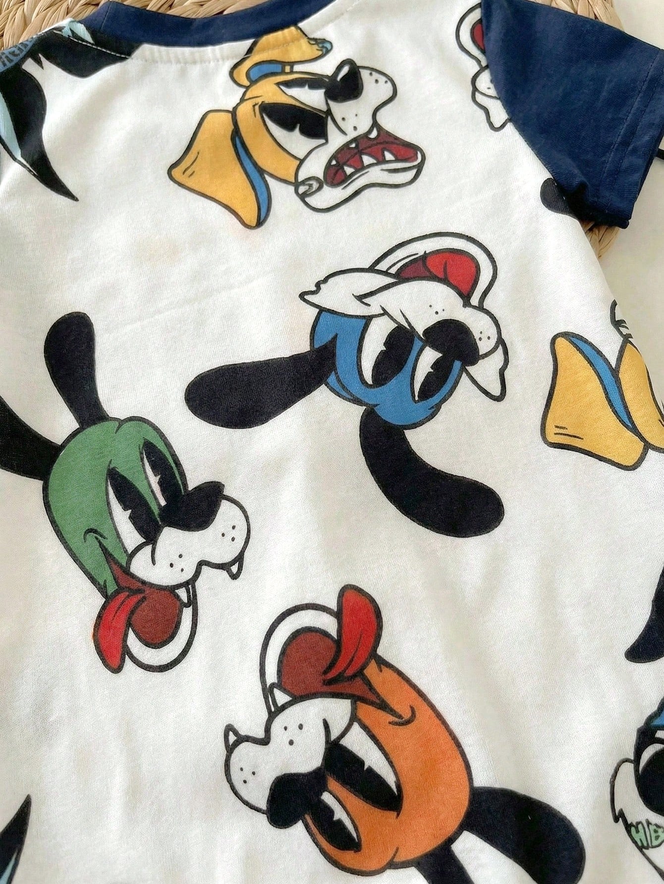 Baby Boy White Summer Casual Cute Family Matching Cartoon Animal Print Short Sleeve Romper,Colorblock Comfortable Romper For Daily Wear,Party,Photo