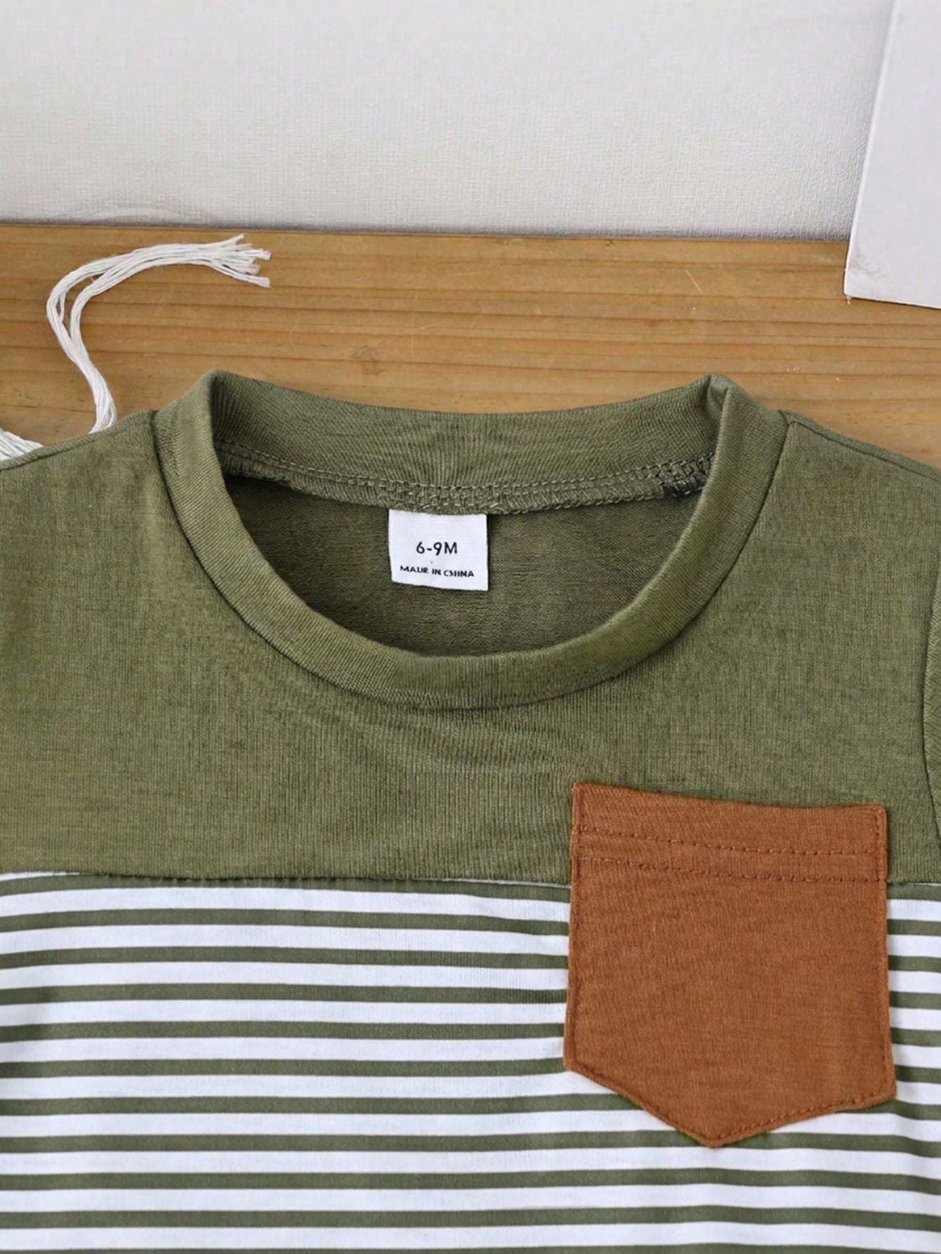 Baby Boys' Summer Army Green Navy Blue & White Striped Splice Short Sleeve Top And Shorts Set Slim Fit Comfortable Casual Vacation Holiday Outfits