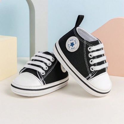 Baby Canvas Sneakers Classic Soft Sole Infant First Walkers Spring Autumn Lightweight Laces Toddler Shoes