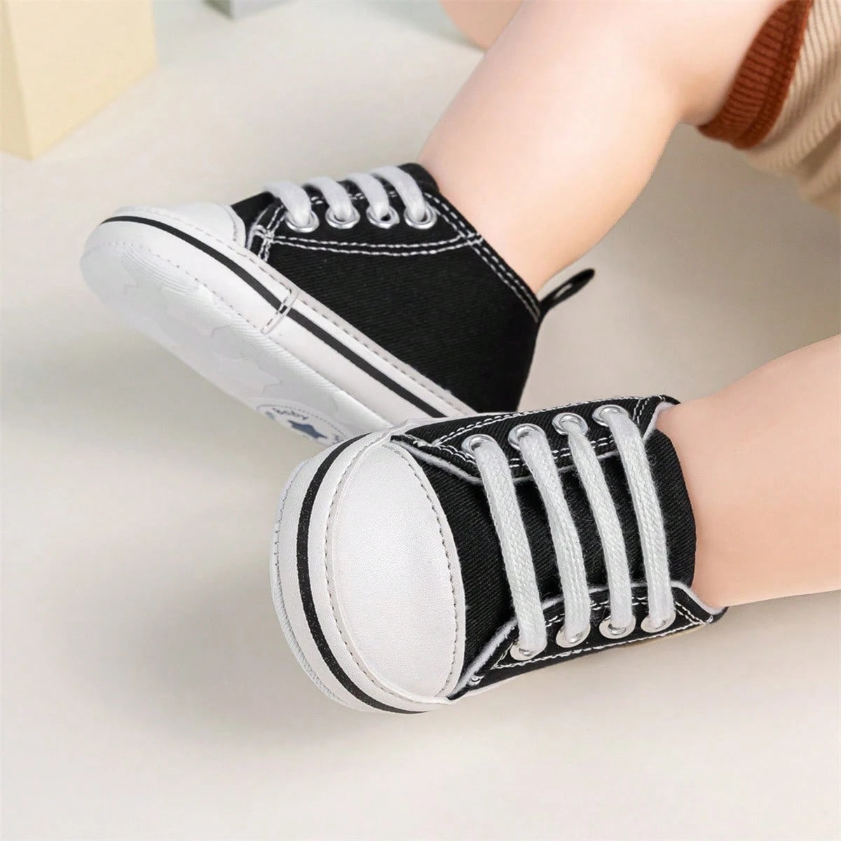 Baby Canvas Sneakers Classic Soft Sole Infant First Walkers Spring Autumn Lightweight Laces Toddler Shoes