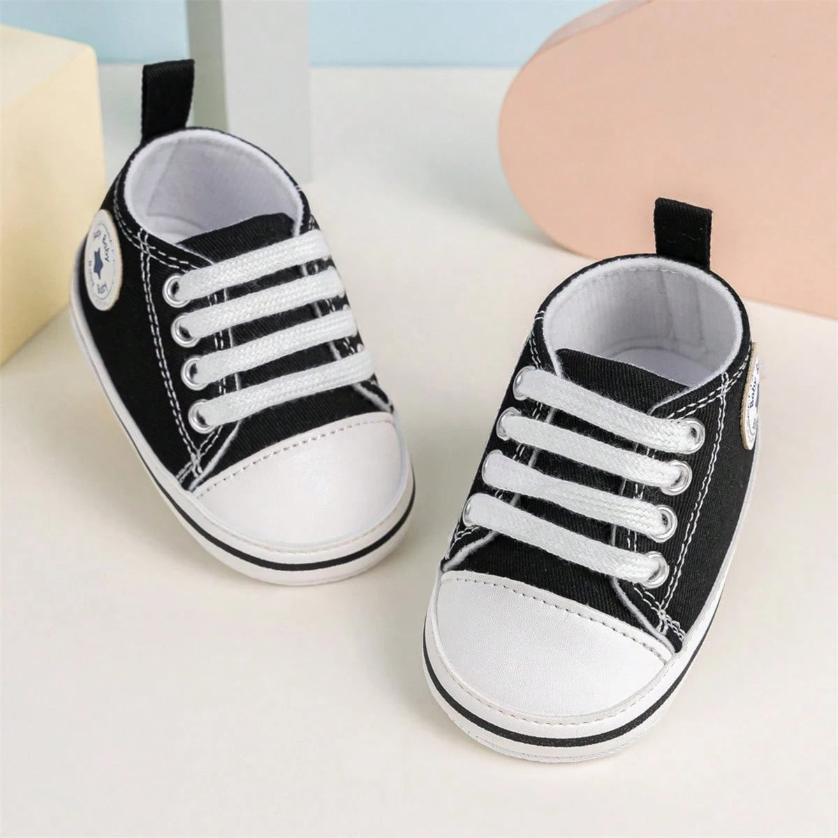 Baby Canvas Sneakers Classic Soft Sole Infant First Walkers Spring Autumn Lightweight Laces Toddler Shoes