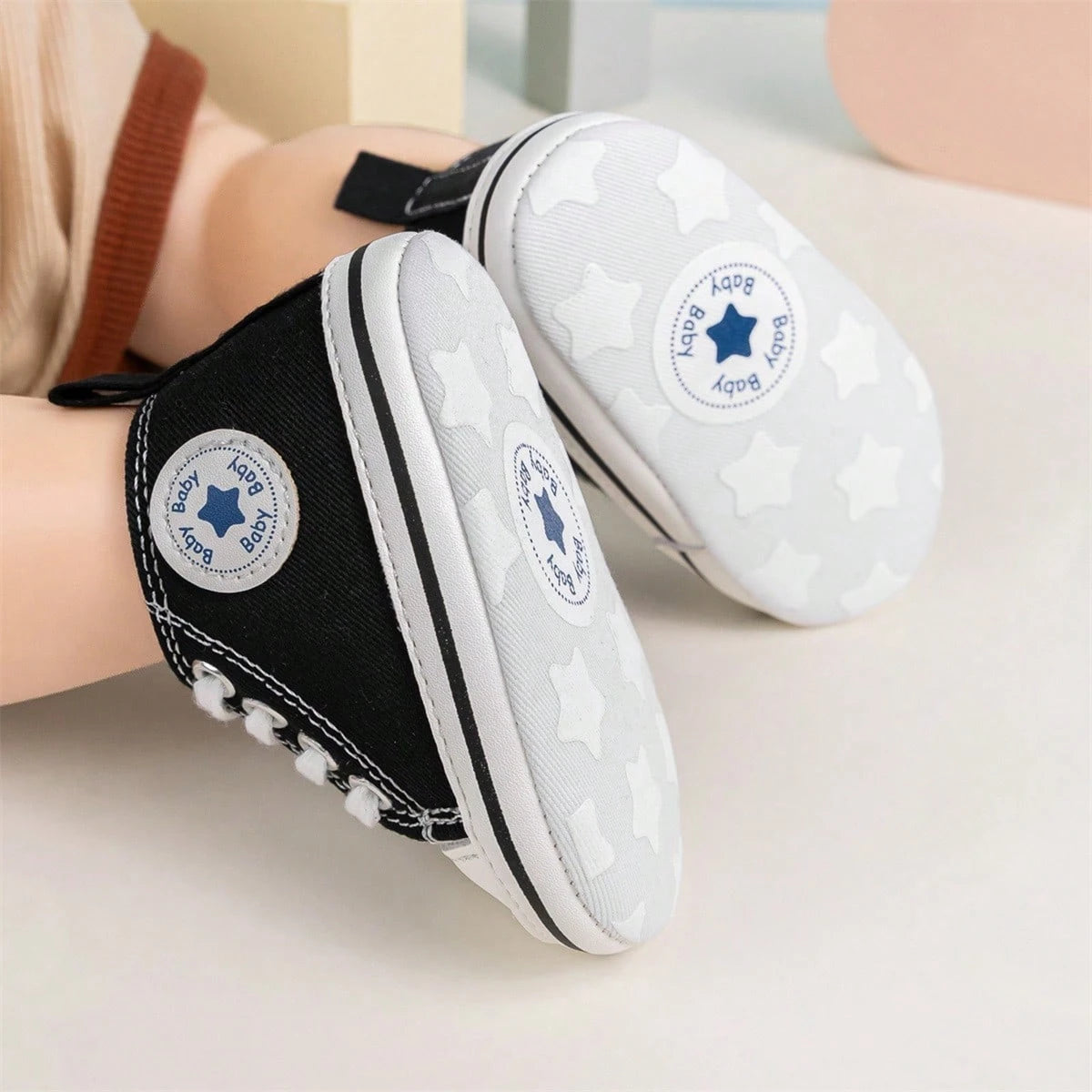 Baby Canvas Sneakers Classic Soft Sole Infant First Walkers Spring Autumn Lightweight Laces Toddler Shoes