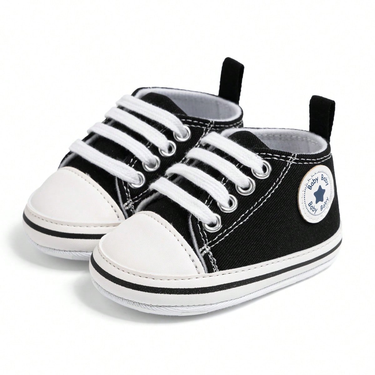 Baby Canvas Sneakers Classic Soft Sole Infant First Walkers Spring Autumn Lightweight Laces Toddler Shoes