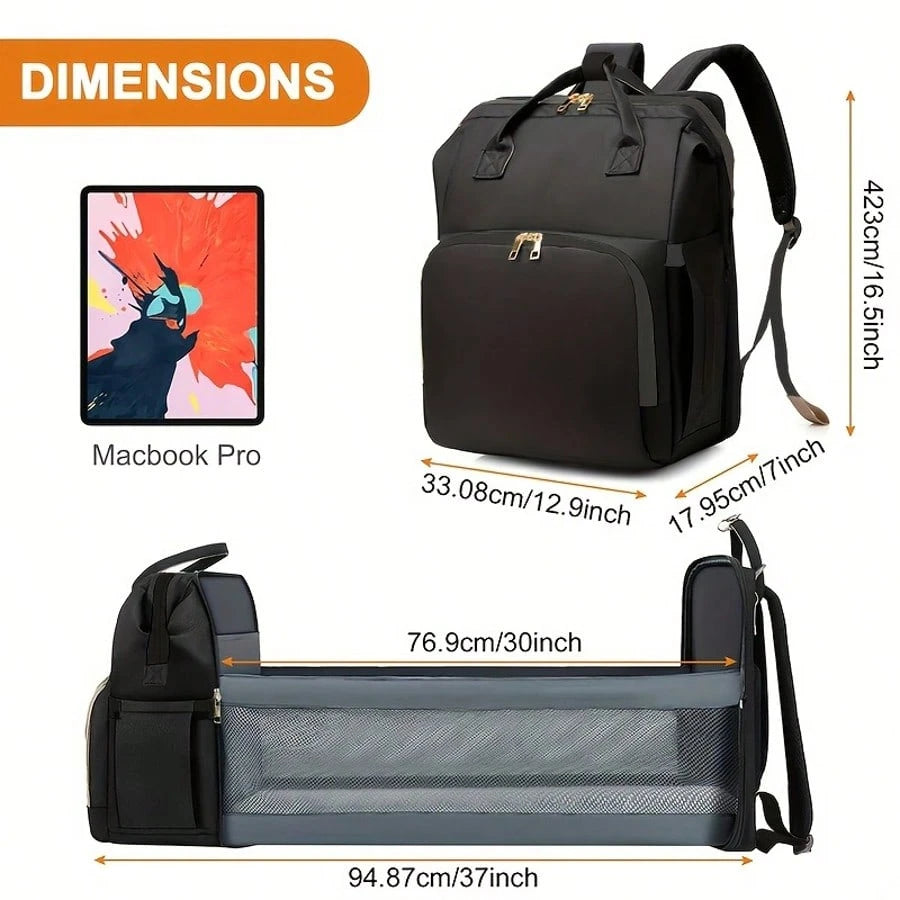 Baby Diaper Bag Backpack With Portable Changing Station, Waterproof Large Capacity Travel Bag With Changing Pad, Baby Stuff Organizer For Newborns