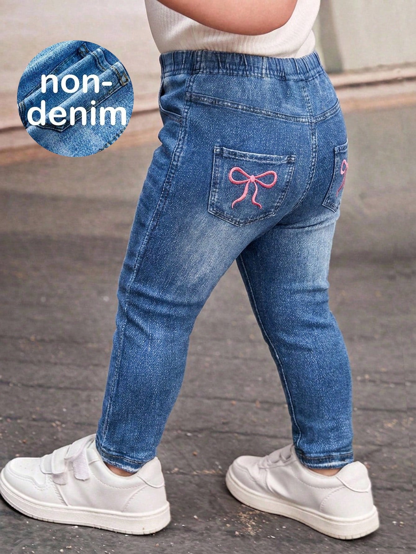 Baby Girl Cute Bow Knit Elastic Waist Pants, Summer