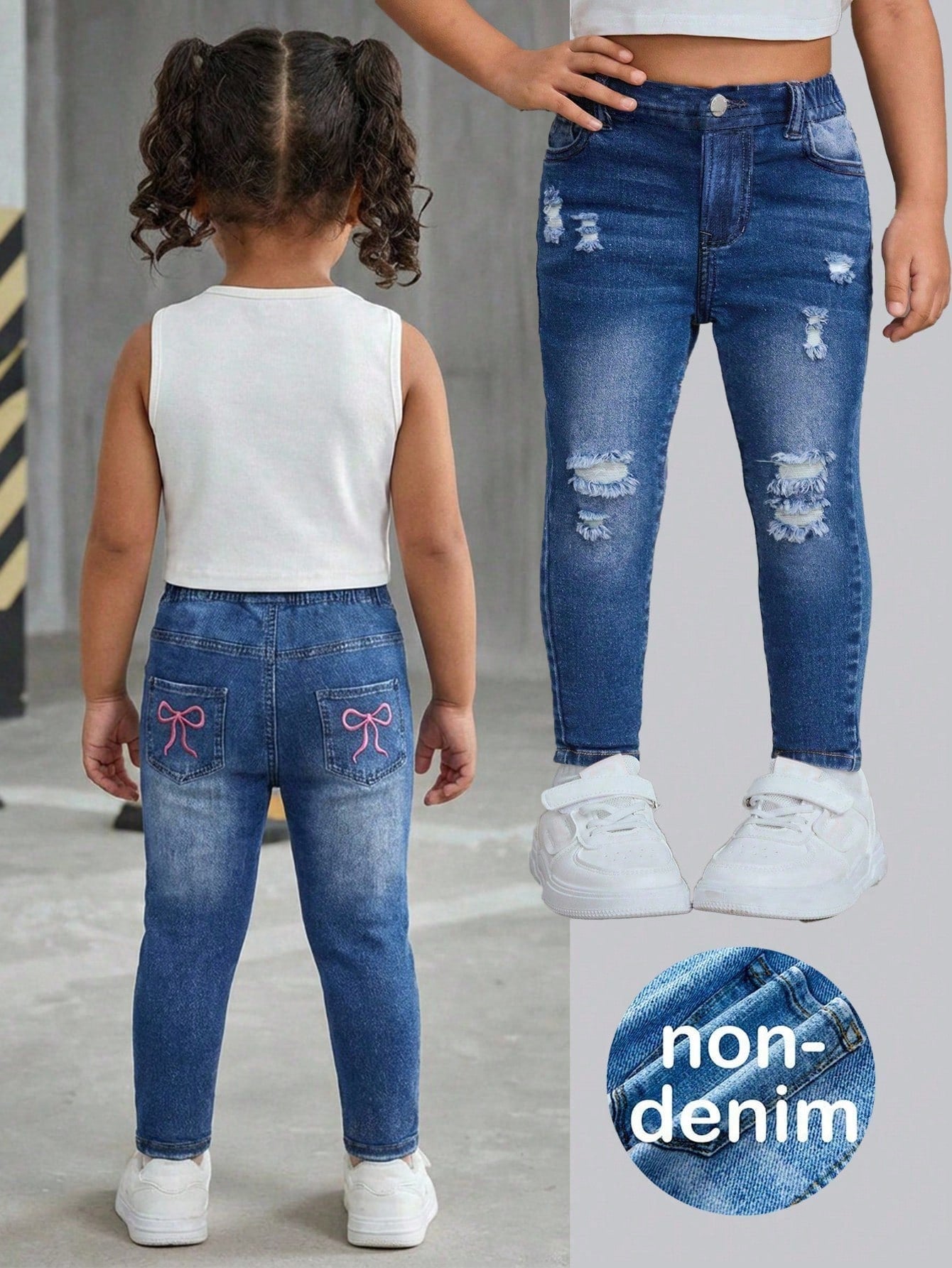 Baby Girl Cute Bow Knit Elastic Waist Pants, Summer
