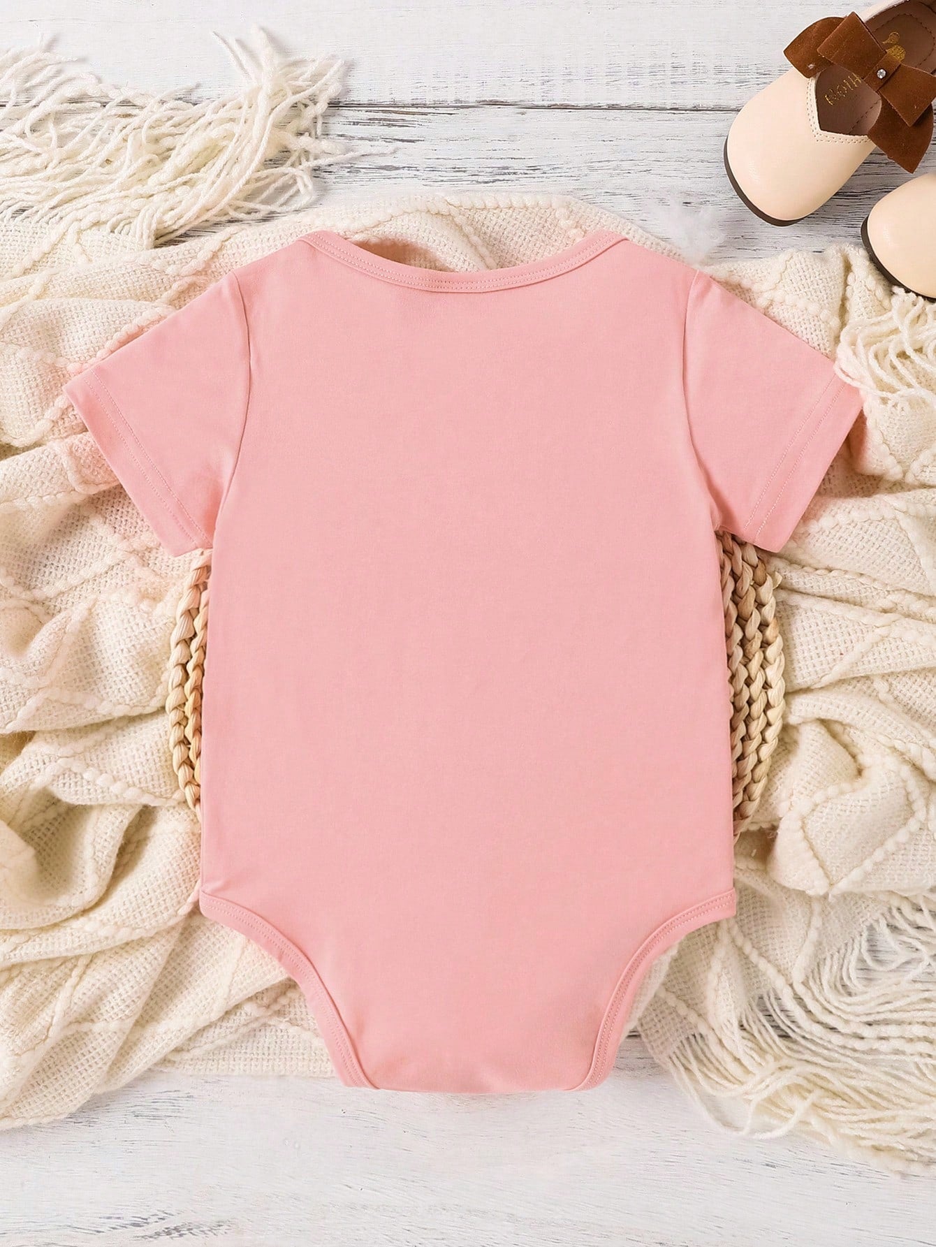 Baby Girl Cute Sweet "I'M MY DADDY'S GIRL AND MY MOMMY'S WORLD" Letter Print Short Sleeve Bodysuit, Summer