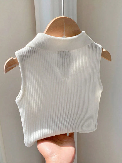 Baby Girl White Summer Casual Top,Mommy And Me Matching Mothers Day Sweet Collegiate Style,Back-To-School,Carrer Day Daily Wear Preschool Party