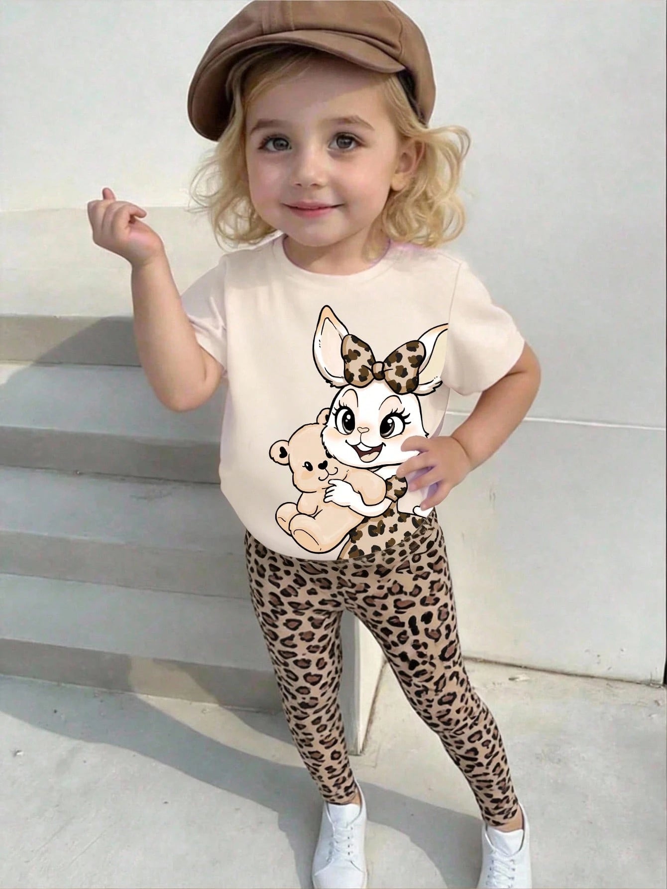 Baby Girls 2pcs/Set Casual Fashion Versatile Spring Summer Infant Toddler Girl T-Shirt Set, Cute Sweet Lemon Yellow Top With Cartoon Little Bee And Flower Pattern, Loose Round Neck Short Sleeve