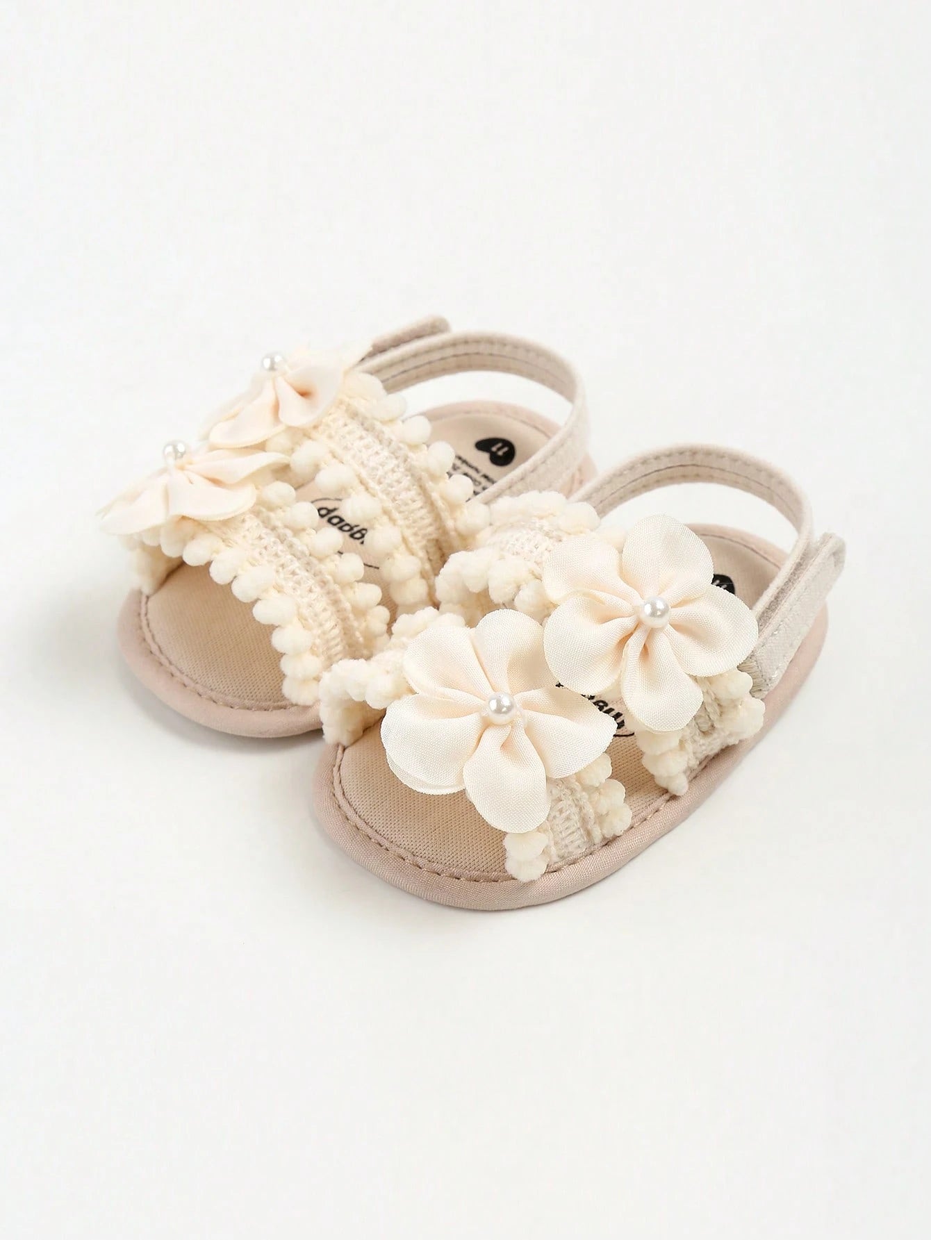 Baby Girls' Summer Outdoor Toddler Shoes With 3D Flower Decor