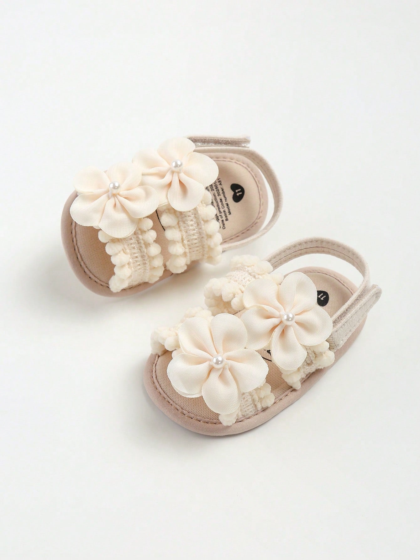 Baby Girls' Summer Outdoor Toddler Shoes With 3D Flower Decor