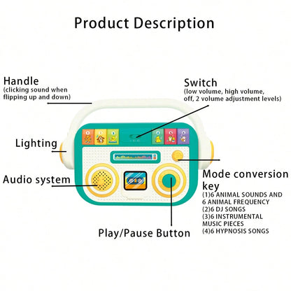 Baby Learning Music Player Simulation Radio With Lights And Songs, For Infants 12 Months And Older, Toddler Radio Design Music Toy, Baby Music Light Toy, Parent-Child Toy Gift
