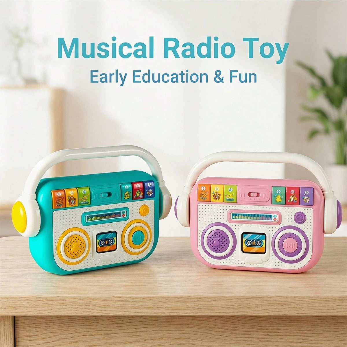 Baby Learning Music Player Simulation Radio With Lights And Songs, For Infants 12 Months And Older, Toddler Radio Design Music Toy, Baby Music Light Toy, Parent-Child Toy Gift