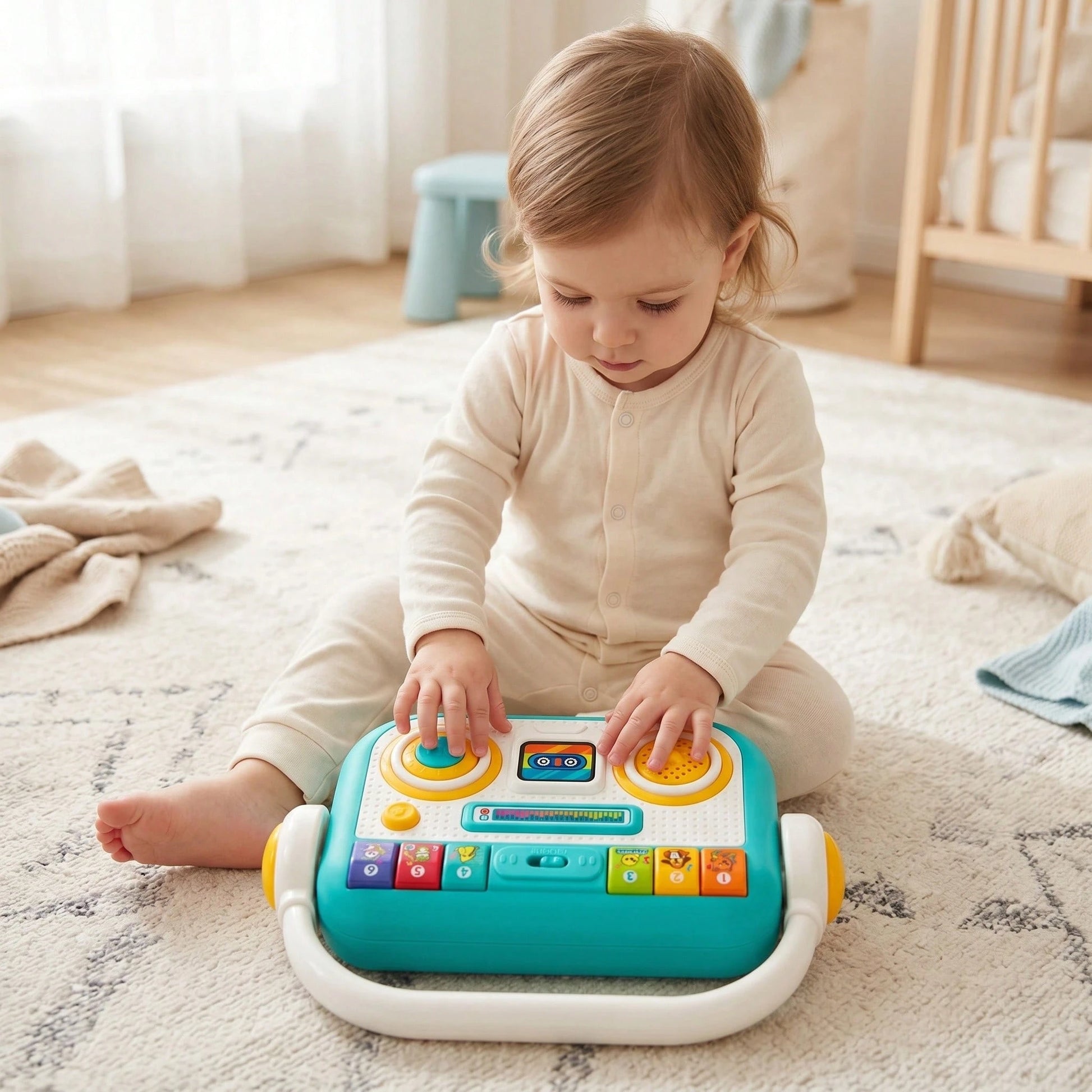 Baby Learning Music Player Simulation Radio With Lights And Songs, For Infants 12 Months And Older, Toddler Radio Design Music Toy, Baby Music Light Toy, Parent-Child Toy Gift