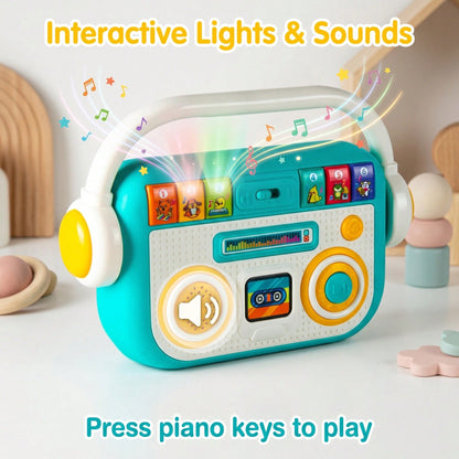 Baby Learning Music Player Simulation Radio With Lights And Songs, For Infants 12 Months And Older, Toddler Radio Design Music Toy, Baby Music Light Toy, Parent-Child Toy Gift