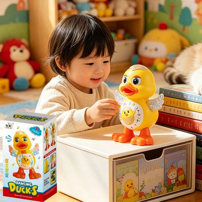 Baby Musical Duck Toy, Dancing Crawling Glowing Belly Play Toy, With Music And Lights, Perfect Easter Gift For Infants And Toddlers